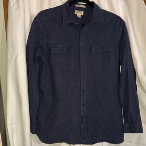 LL Bean Men's XL Tall Shirt Traditional Fit Chamois Heavy LS Button Down Blue